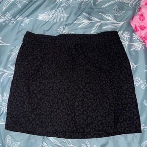 Garage Black Leopard Print Skirt
